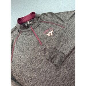 Colosseum Virginia Tech Hokies Womens XXL Quarter Zip Pullover Gray Space Dye VT